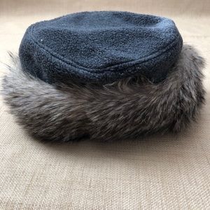 Parkhurst Gray Faux Fur Trim Winter Hat